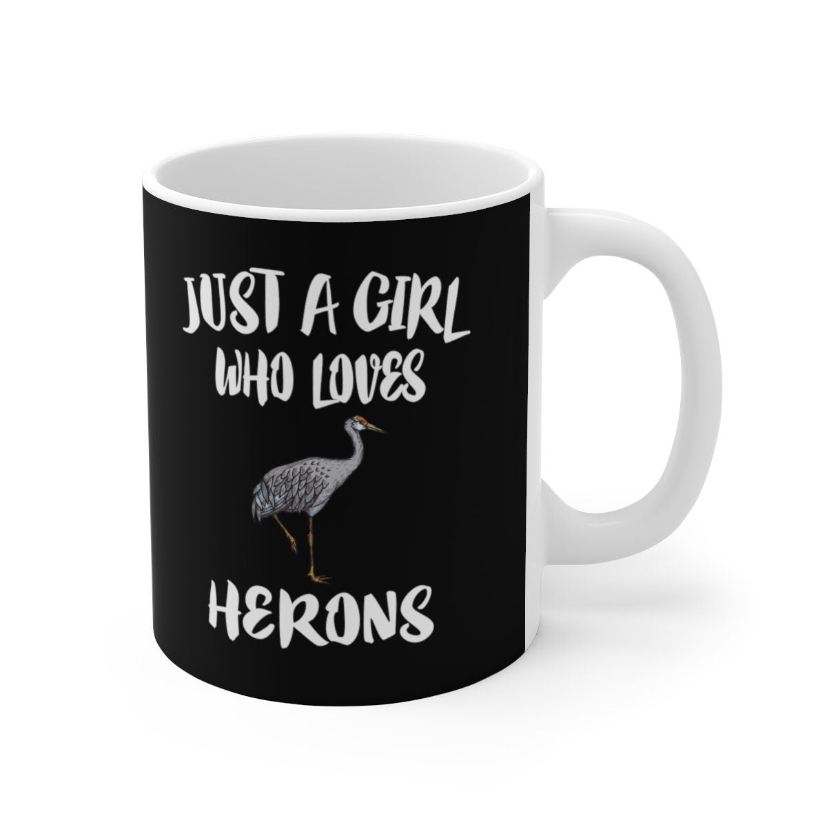 Just A Girl Who Loves Herons Birds Tee Coffee Mug, Heron Lover Gift, Heron Animal Mug Image 2