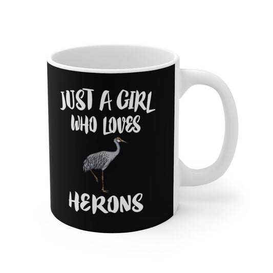 Just A Girl Who Loves Herons Coffee Mug - heron print design