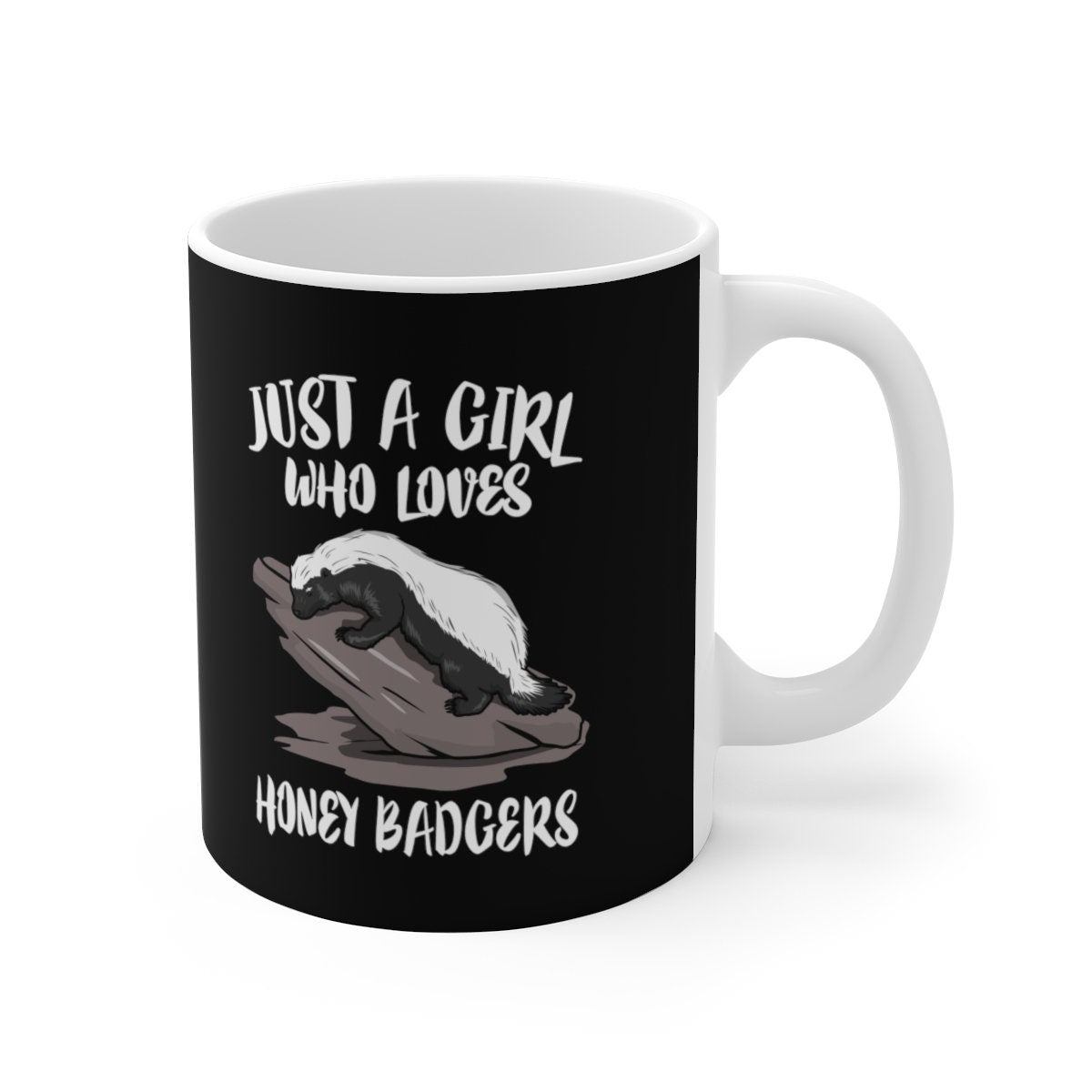 Just A Girl Who Loves Honey Badgers Tee Coffee Mug, Honey Badger Lover Gift, Badger Animal Mug Image 1