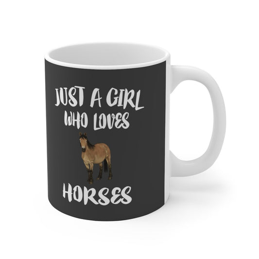 Just A Girl Who Loves Horses Coffee Mug - horse print design