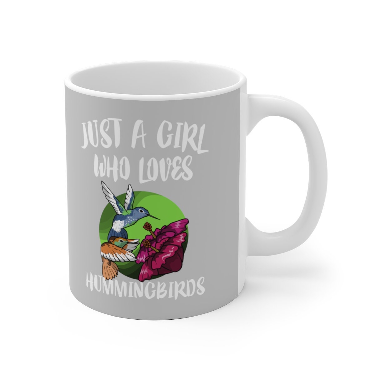 Just A Girl Who Loves Hummingbirds Bird Tee Coffee Mug, Hummingbird Lover Gift, Birding Animal Mug Image 1