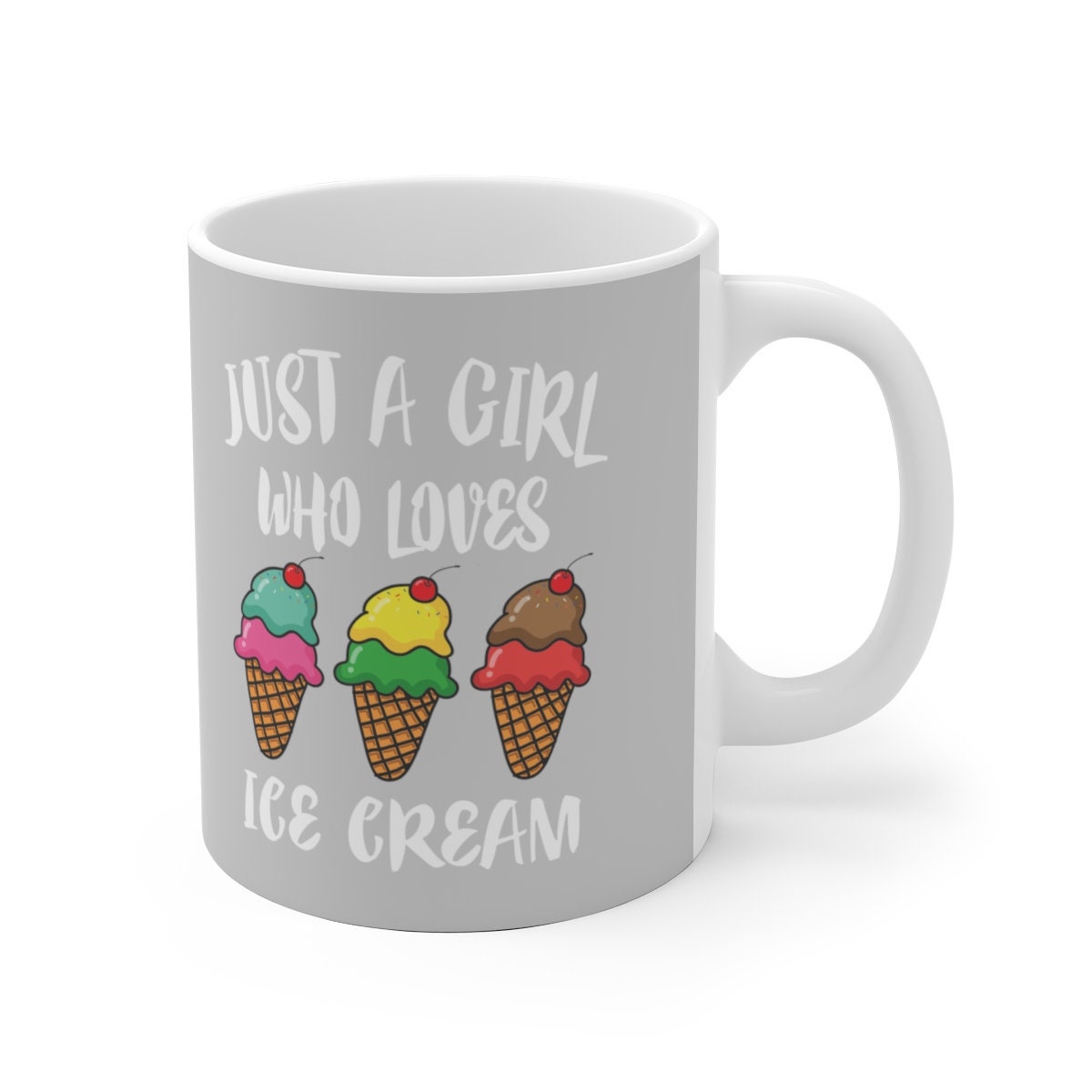 Just A Girl Who Loves Ice Cream Tee Coffee Mug, Ice Cream Lover Gift, Ice Cream Animal Mug Image 2