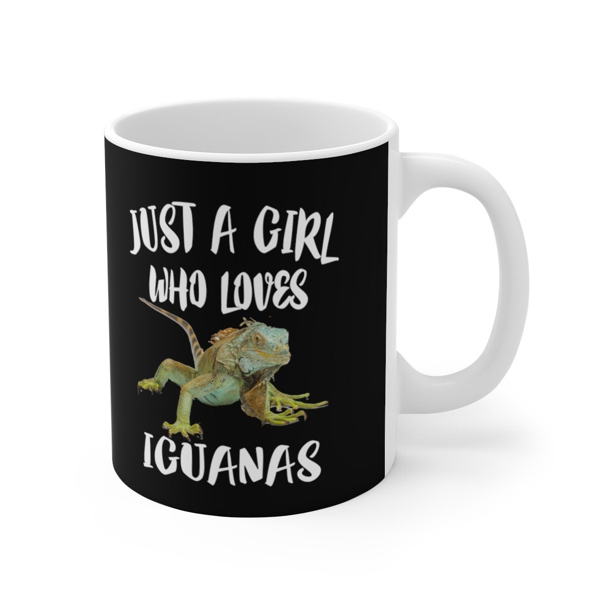 Just A Girl Who Loves Iguanas Lizard Tee Coffee Mug, Iguana Lover Gift, Iguana Animal Mug Image 1