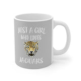 Just A Girl Who Loves Jaguars Tee Coffee Mug, Jaguar Lover Gift, Jaguar Animal Mug Image 2