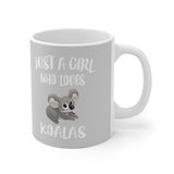 Just A Girl Who Loves Koalas Tee Coffee Mug, Koala Lover Gift, Koala Animal Mug Image 2