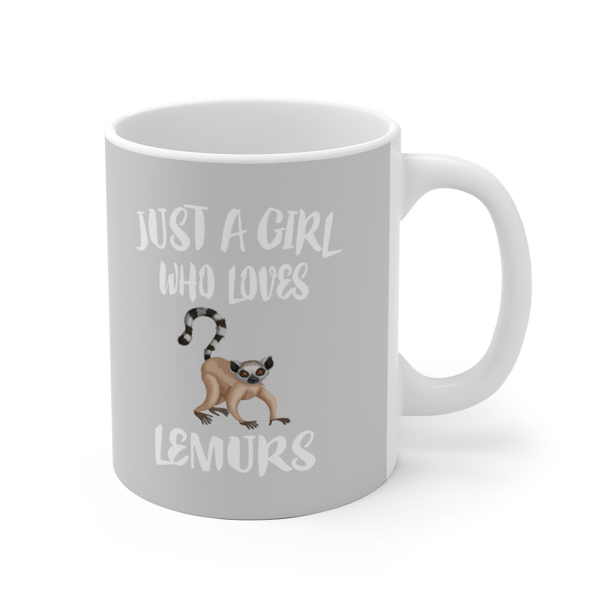 Just A Girl Who Loves Lemurs Tee Coffee Mug, Lemur Lover Gift, Lemur Animal Mug Image 2