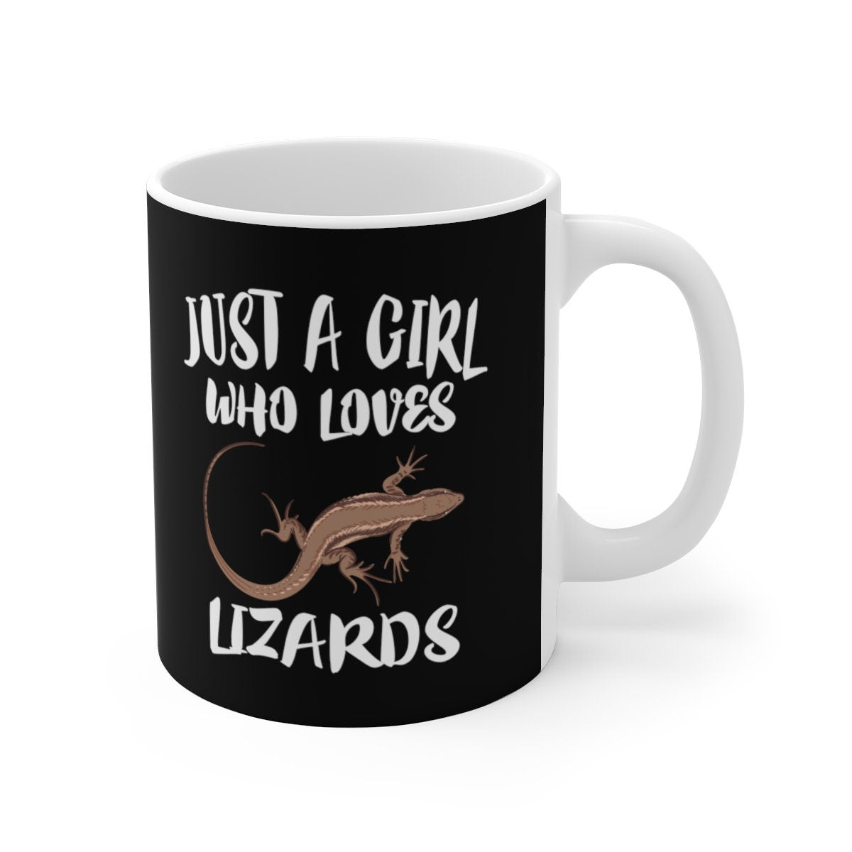 Just A Girl Who Loves Lizards Tee Coffee Mug, Lizard Lover Gift, Lizard Animal Mug Image 1