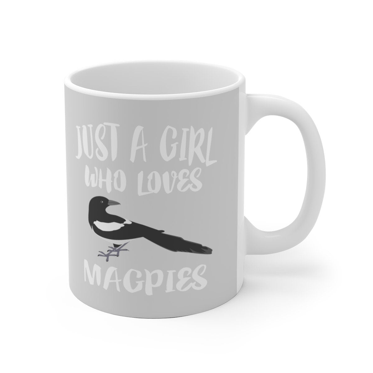 Just A Girl Who Loves Magpies Bird Tee Coffee Mug, Magpie Lover Gift, Birding Animal Mug Image 1