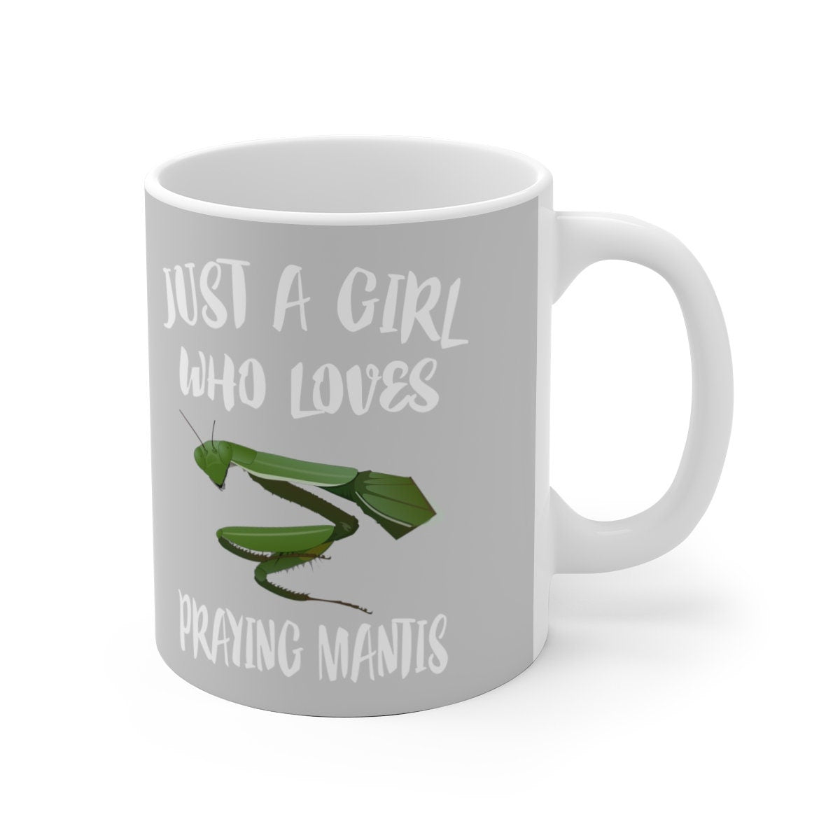 Just A Girl Who Loves Praying Mantis Tee Coffee Mug, Praying Mantis Lover Gift, Praying Mantis Animal Mug Image 1