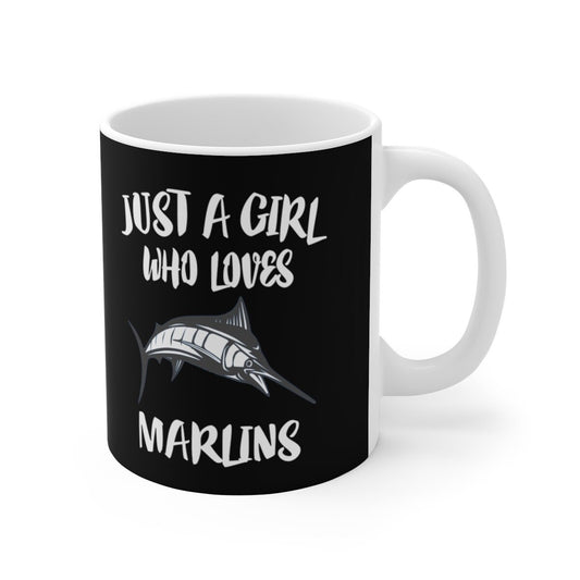 Just A Girl Who Loves Marlins Coffee Mug - marlin print design