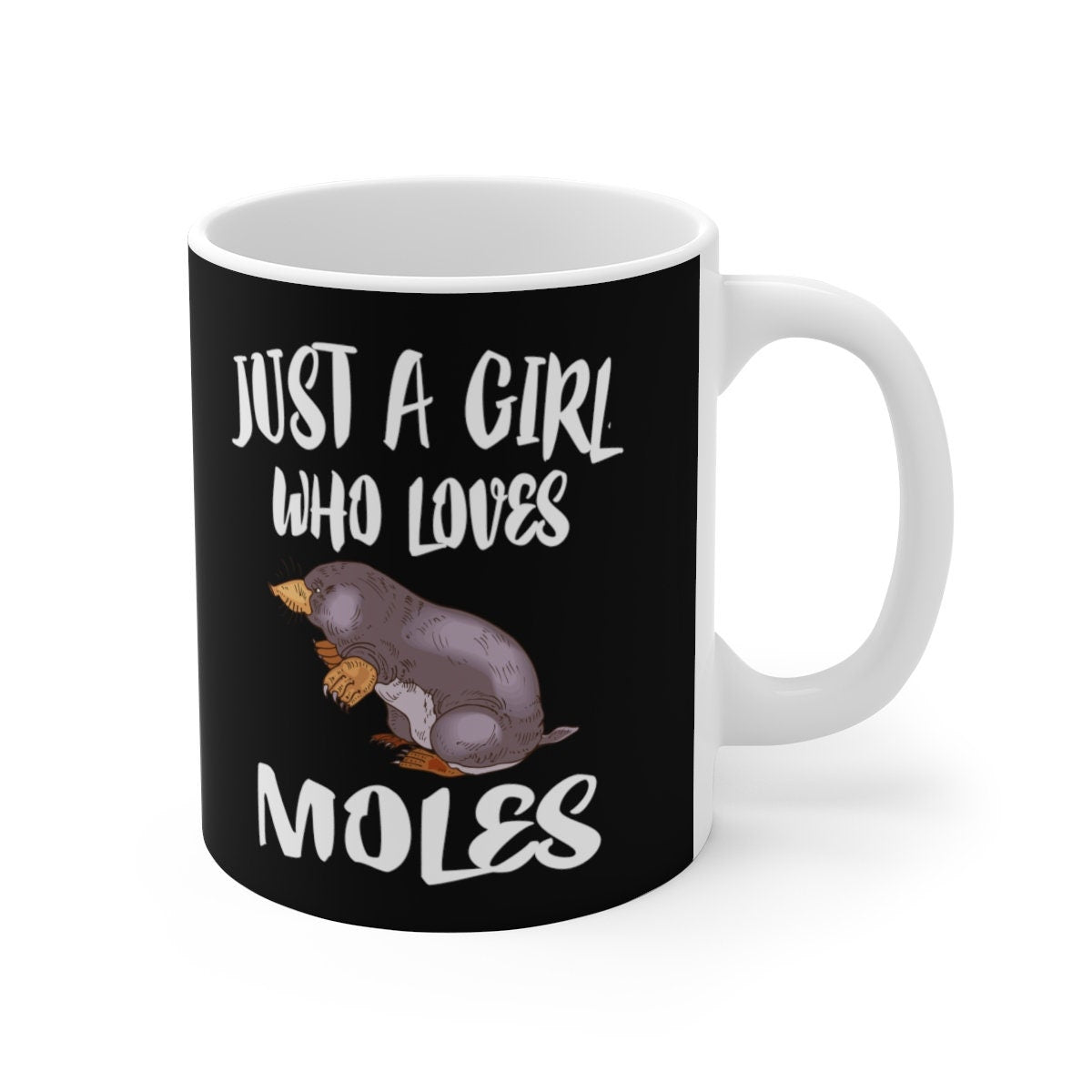 Just A Girl Who Loves Moles Tee Coffee Mug, Mole Lover Gift, Mole Animal Mug Image 1