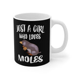Just A Girl Who Loves Moles Tee Coffee Mug, Mole Lover Gift, Mole Animal Mug Image 1