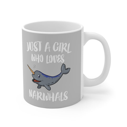 Just A Girl Who Loves Narwhals Coffee Mug - narwhal print design