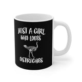 Just A Girl Who Loves Ostriches Tee Coffee Mug, Ostrich Lover Gift, Ostrich Animal Mug Image 1