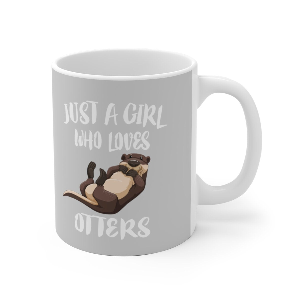 Just A Girl Who Loves Otters Tee Coffee Mug, Otter Lover Gift, Otter Animal Mug Image 2