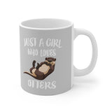 Just A Girl Who Loves Otters Tee Coffee Mug, Otter Lover Gift, Otter Animal Mug Image 2
