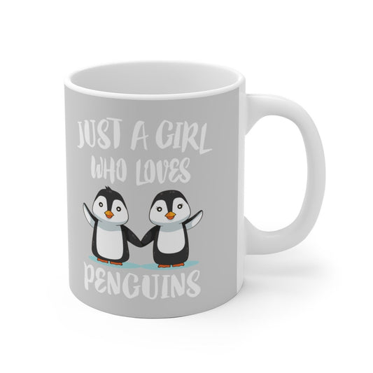 Just A Girl Who Loves Penguins Coffee Mug - penguin print design