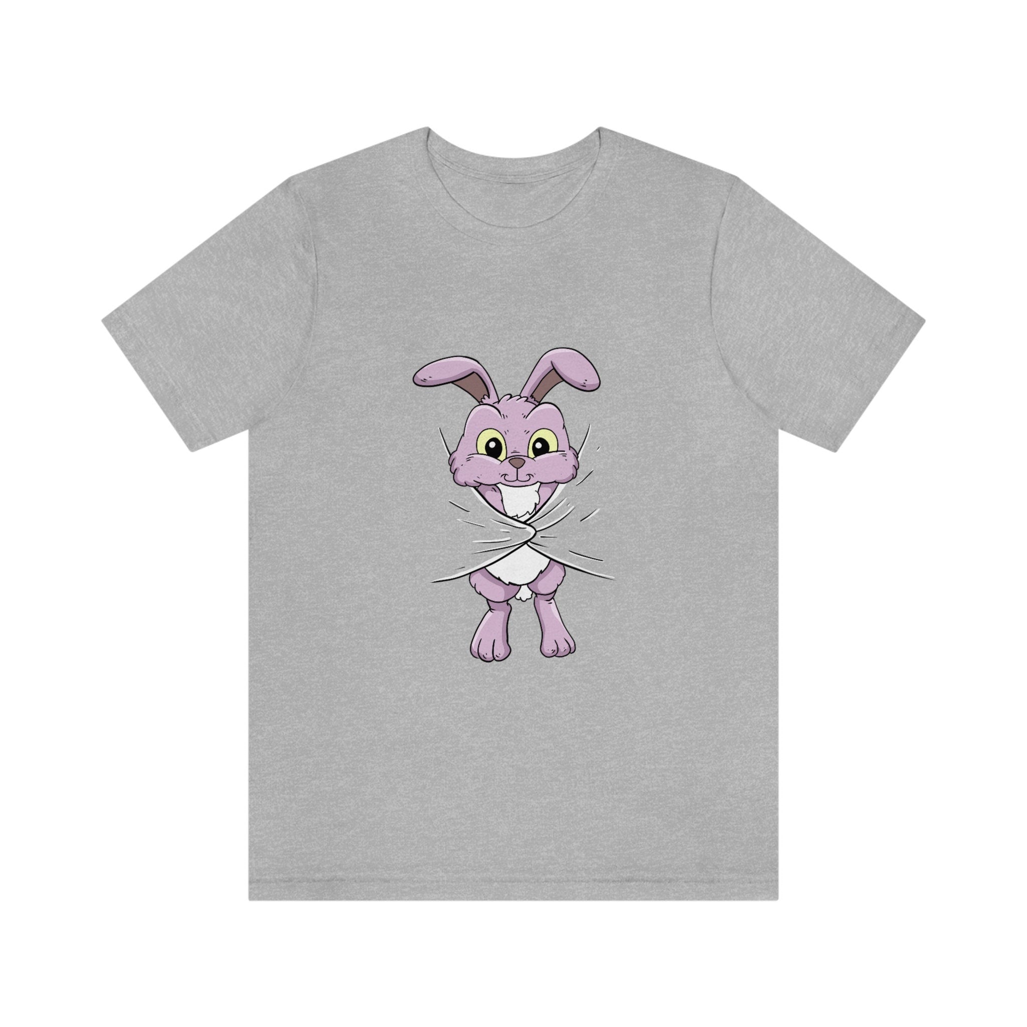 Bunny Hiding Under The T-Shirt, Rabbit Lover Shirt, Bunny Lover Shirt, Funny Bunny Shirt, Rabbit Boy Girl Gift, Animal Adult Kids T-Shirt Image 2