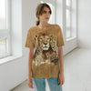 African Lion Family T-Shirt - lion family print design