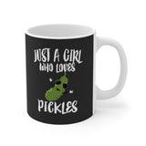 Just A Girl Who Loves Pickles Tee Coffee Mug, Pickle Lover Gift, Pickle Animal Mug Image 2