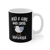 Just A Girl Who Loves Seagulls Tee Coffee Mug, Seagull Lover Gift, Birding Animal Mug Image 1
