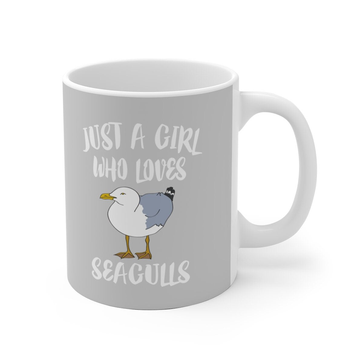 Just A Girl Who Loves Seagulls Tee Coffee Mug, Seagull Lover Gift, Birding Animal Mug Image 2