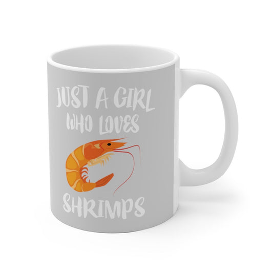 Shrimp Coffee Mug for Girls - shrimp print ceramic mug