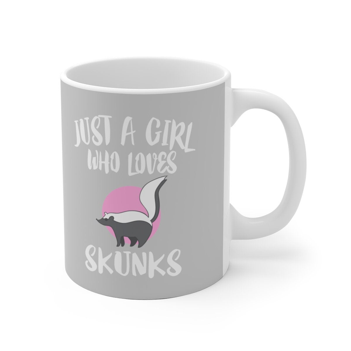 Just A Girl Who Loves Skunks Tee Coffee Mug, Slunk Lover Gift, Slunk Animal Mug Image 2