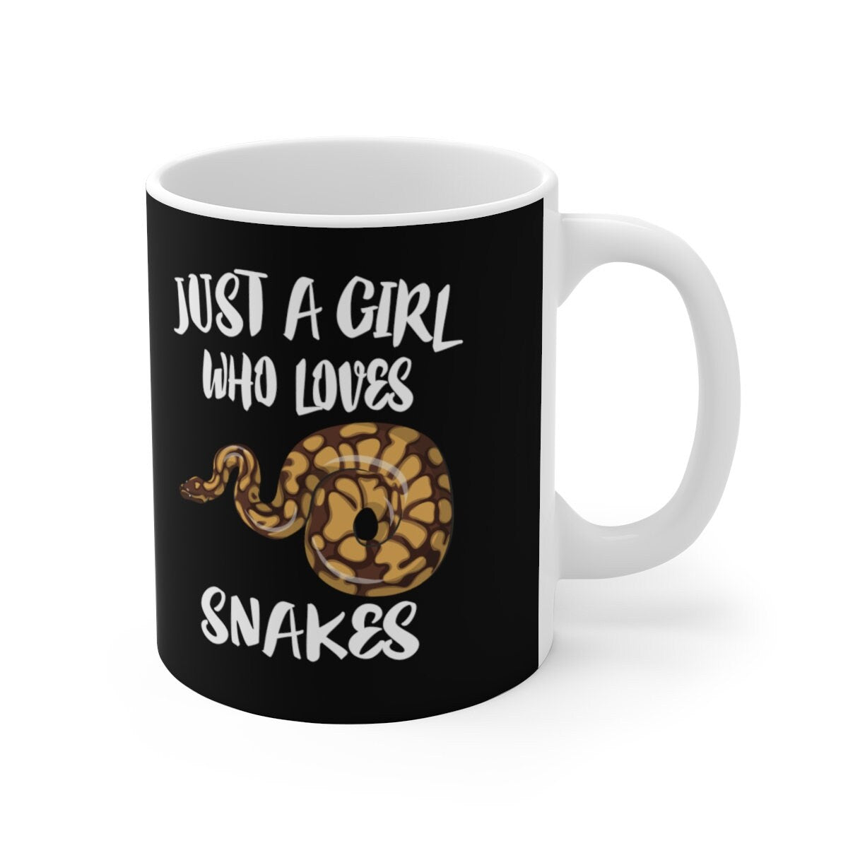Just A Girl Who Loves Snakes Python Tee Coffee Mug, Snake Lover Gift, Snake Animal Mug Image 1