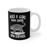 Just A Girl Who Loves Snow Leopards Tee Coffee Mug, Snow Leopard Lover Gift, Snow Leopard Animal Mug Image 1