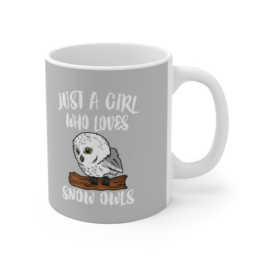 Just A Girl Who Loves Snow Owls Coffee Mug - snow owl print design