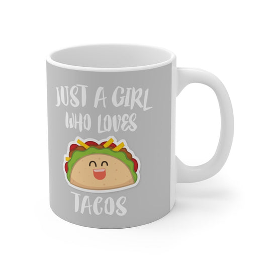 Just A Girl Who Loves Tacos Coffee Mug - taco print design