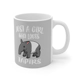 Just A Girl Who Loves Tapirs Tee Coffee Mug, Tapir Lover Gift, Tapir Animal Mug Image 1
