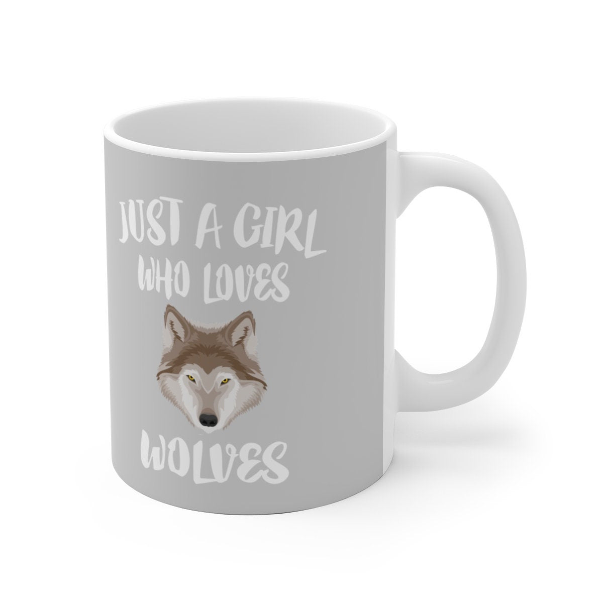 Just A Girl Who Loves Wolves Tee Coffee Mug, Wolf Lover Gift, Wolf Animal Mug Image 2