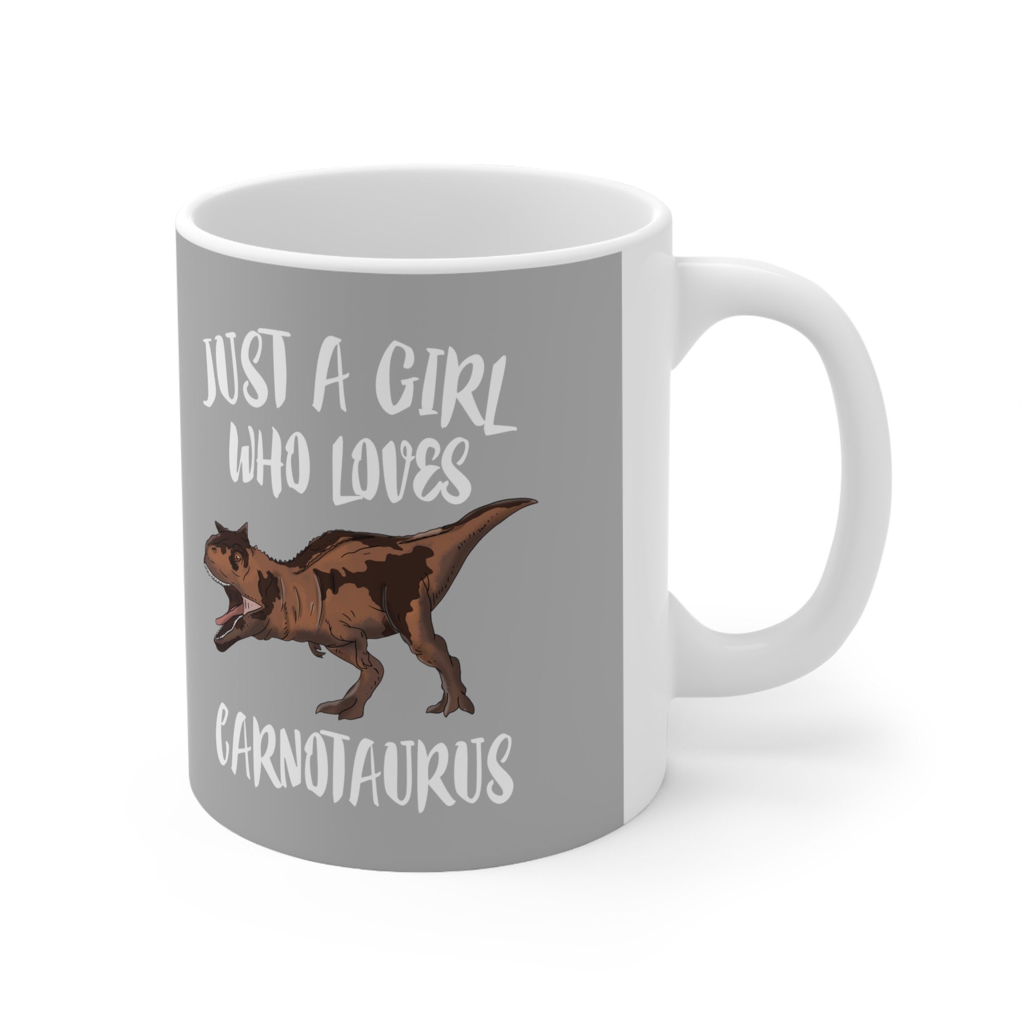 Just A Girl Who Loves Carnotaurus Dinosaur Tee Coffee Mug, Carnotaurus Lover Gift, Carnotaurus Animal Mug Image 1