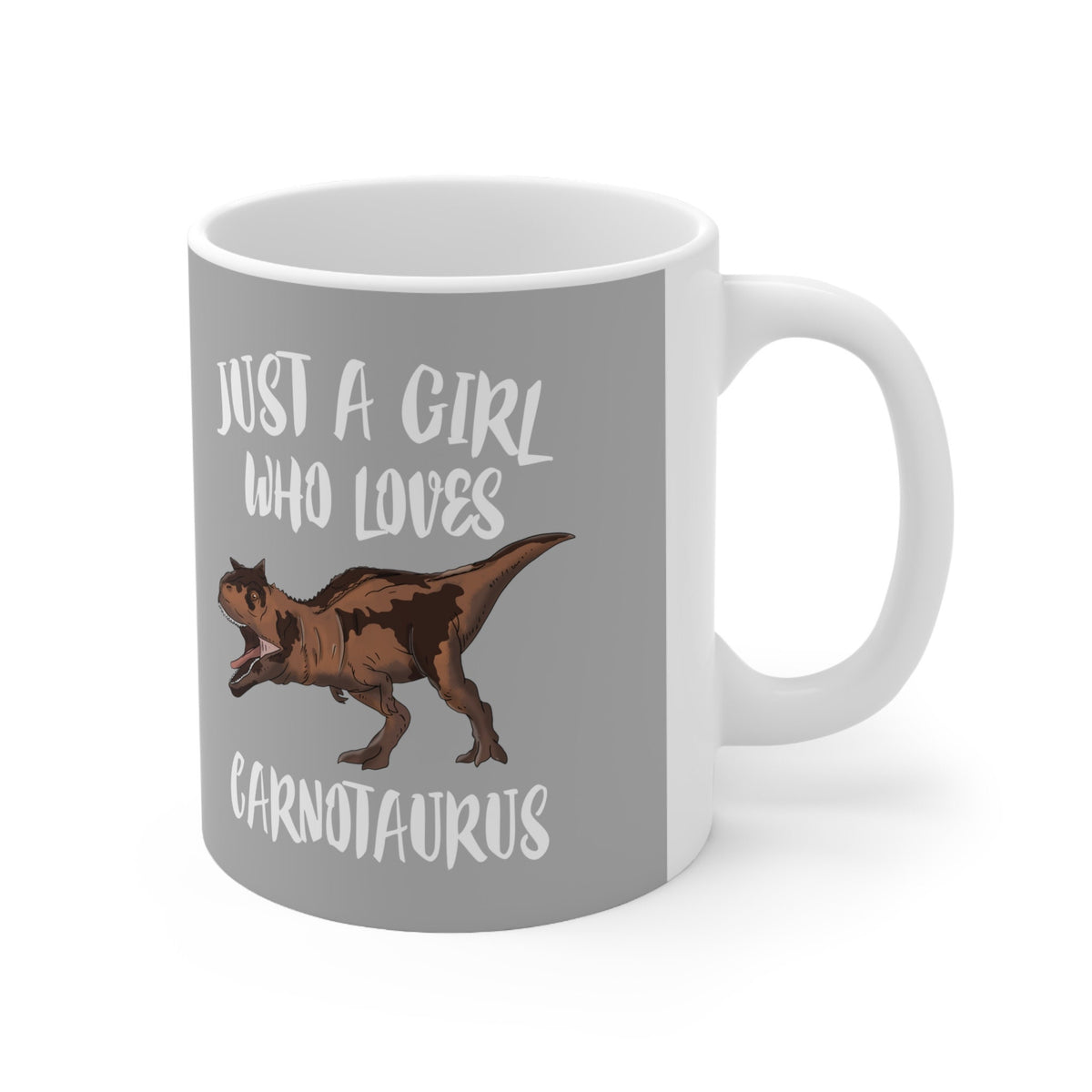 Just A Girl Who Loves Carnotaurus Dinosaur Tee Coffee Mug, Carnotaurus Lover Gift, Carnotaurus Animal Mug Image 1