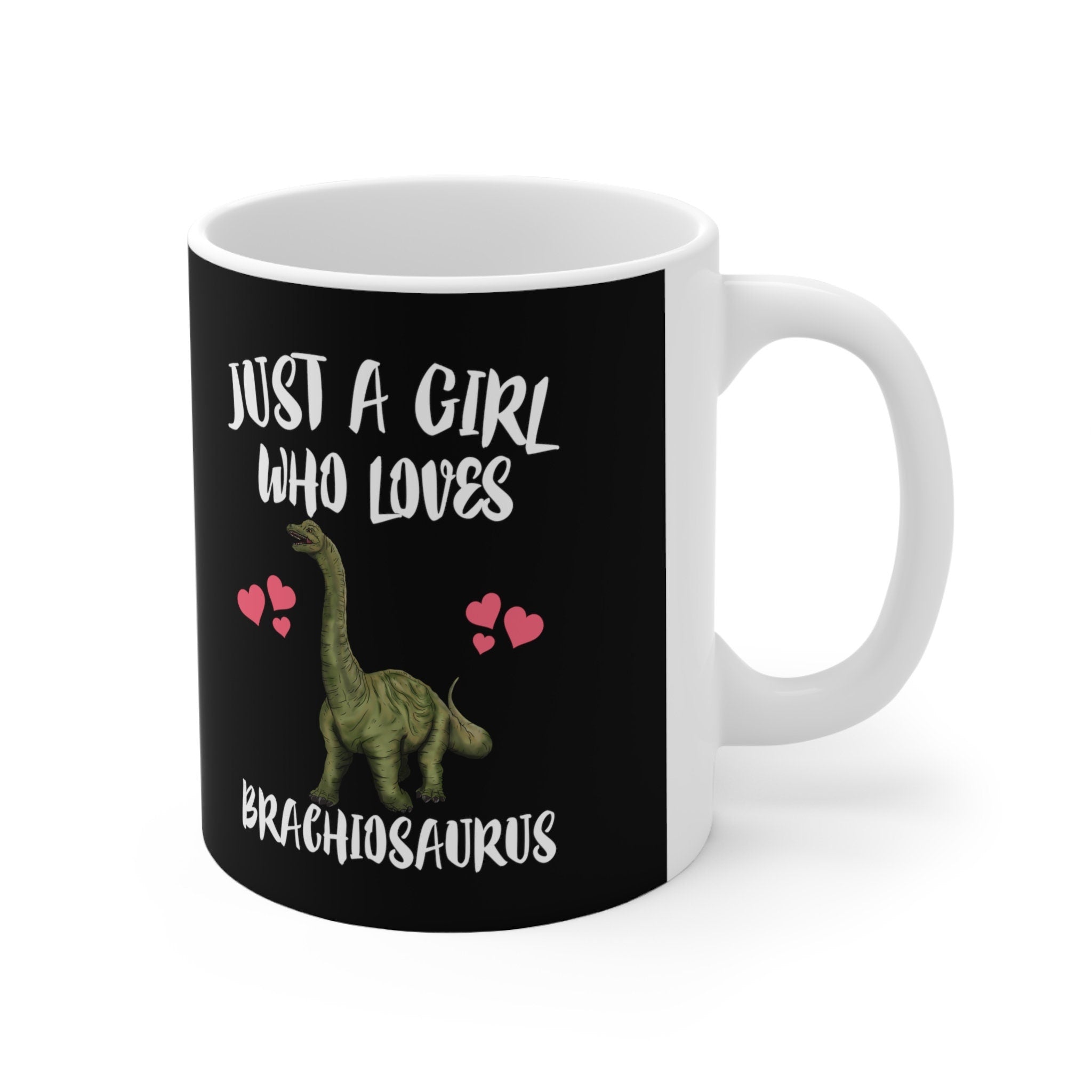 Just A Girl Who Loves Brachiosaurus Dinosaur Tee Coffee Mug, Brachiosaurus Lover Gift, Brachiosaurus Animal Mug Image 2