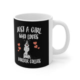 Just A Girl Who Loves Border Collies Dog Tee Coffee Mug, Border Collie Lover Gift, Border Collie Animal Mug Image 2