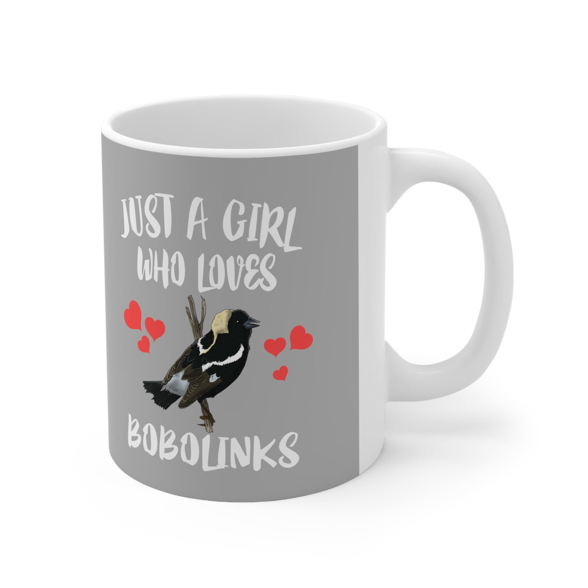 Just A Girl Who Loves Bobolinks Bird Tee Coffee Mug, Bobolink Lover Gift, Birding Animal Mug Image 1