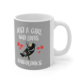 Just A Girl Who Loves Bobolinks Bird Tee Coffee Mug, Bobolink Lover Gift, Birding Animal Mug Image 1