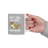 Just A Girl Who Loves Bearded Dragons Lizard Tee Coffee Mug, Bearded Dragon Lover Gift, Bearded Dragon Animal Mug Image 2