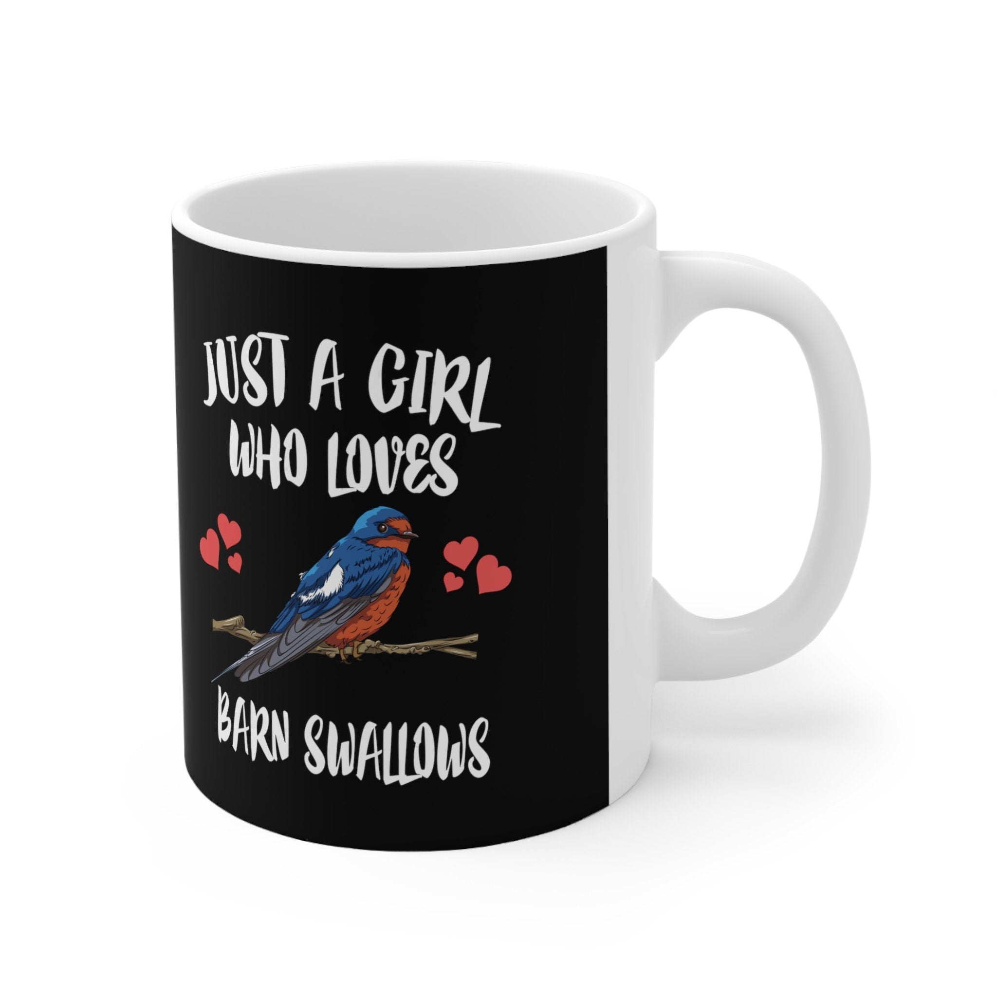 Just A Girl Who Loves Barn Swallows Bird Tee Coffee Mug, Swallow Lover Gift, Birding Animal Mug Image 2