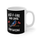 Just A Girl Who Loves Barn Swallows Bird Tee Coffee Mug, Swallow Lover Gift, Birding Animal Mug Image 2