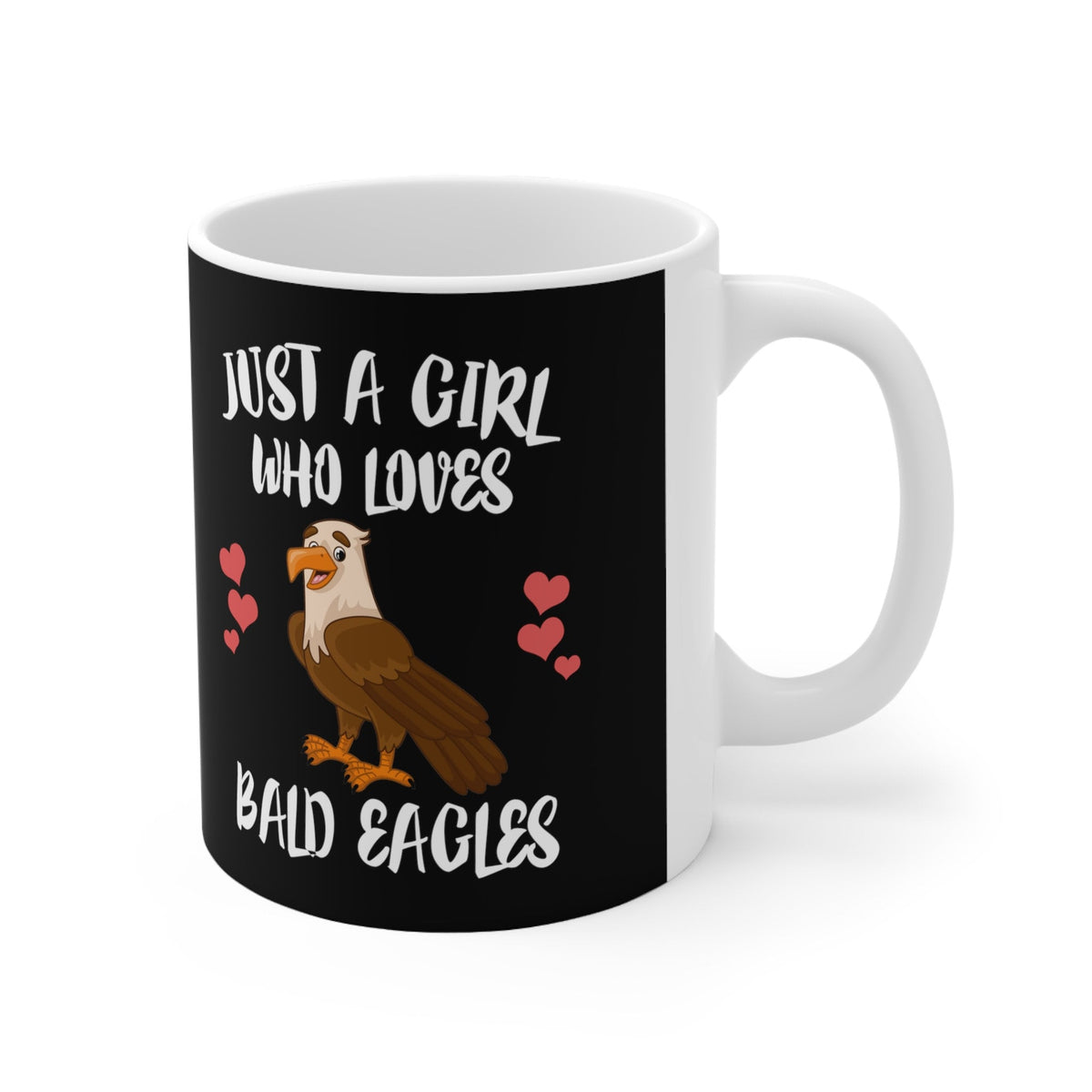 Just A Girl Who Loves Bald Eagles Bird Tee Coffee Mug, Bald Eagle Lover Gift, Bald Eagle Animal Mug Image 1