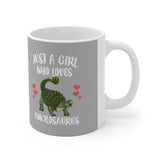 Just A Girl Who Loves Ankylosaurus Dinosaur Tee Coffee Mug, Ankylosaurus Lover Gift, Ankylosaurus Animal Mug Image 1