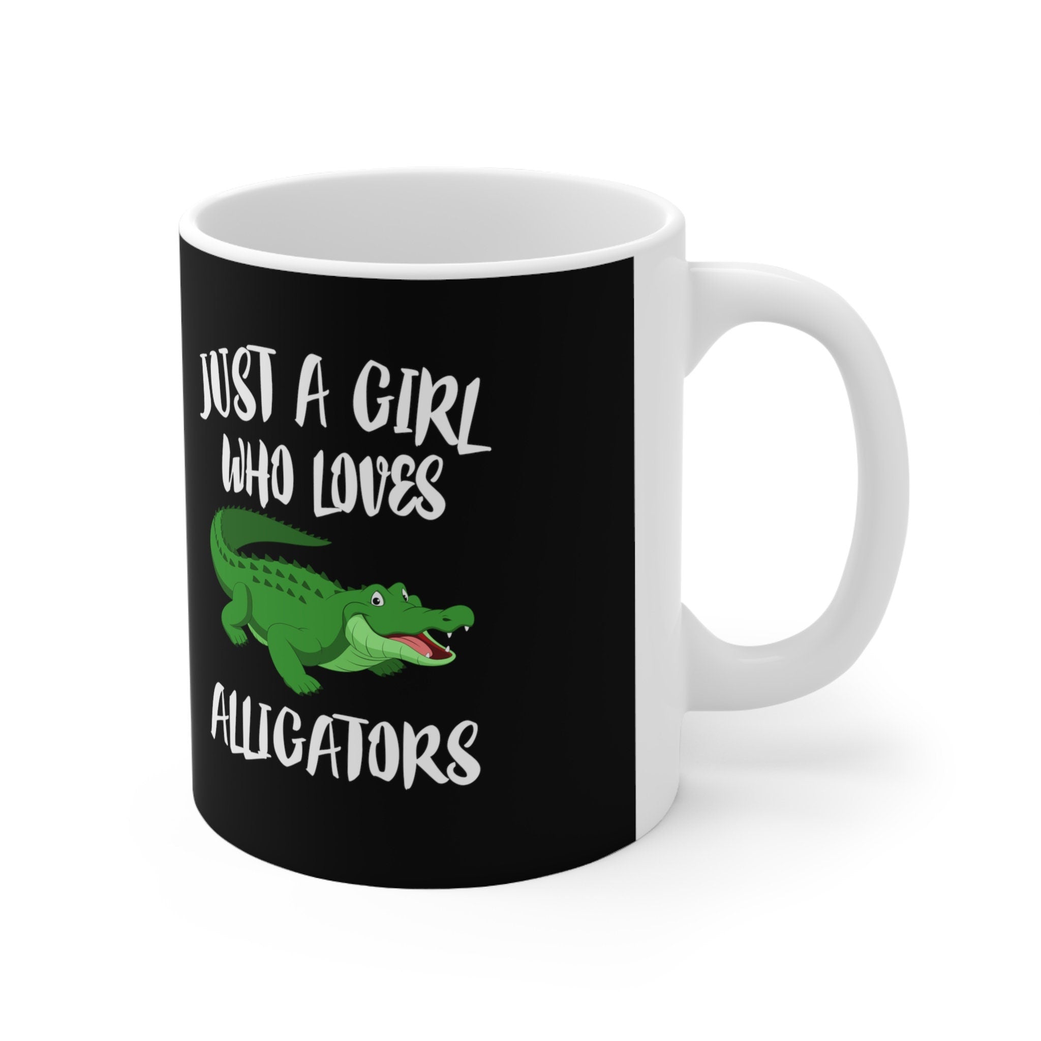 Just A Girl Who Loves Alligators Tee Coffee Mug, Alligator Lover Gift, Alligator Animal Mug Image 2