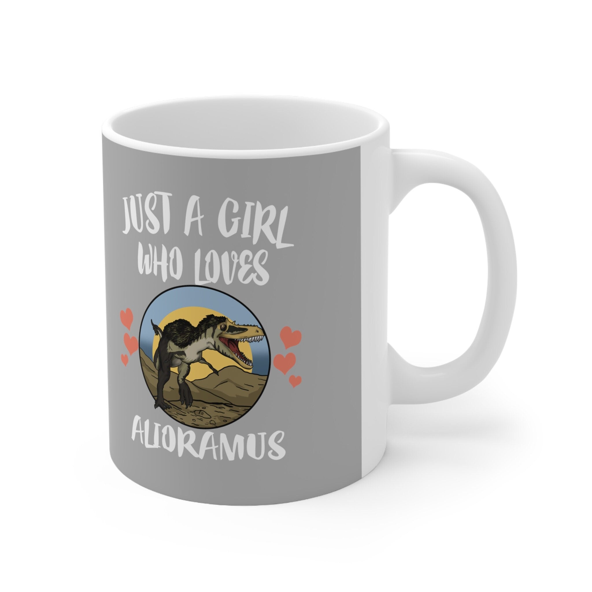 Just A Girl Who Loves Alioramus Dinosaur Tee Coffee Mug, Alioramus Lover Gift, Alioramus Animal Mug Image 2
