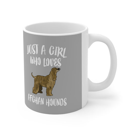 Just A Girl Who Loves Afghan Hounds Coffee Mug - afghan hound print design