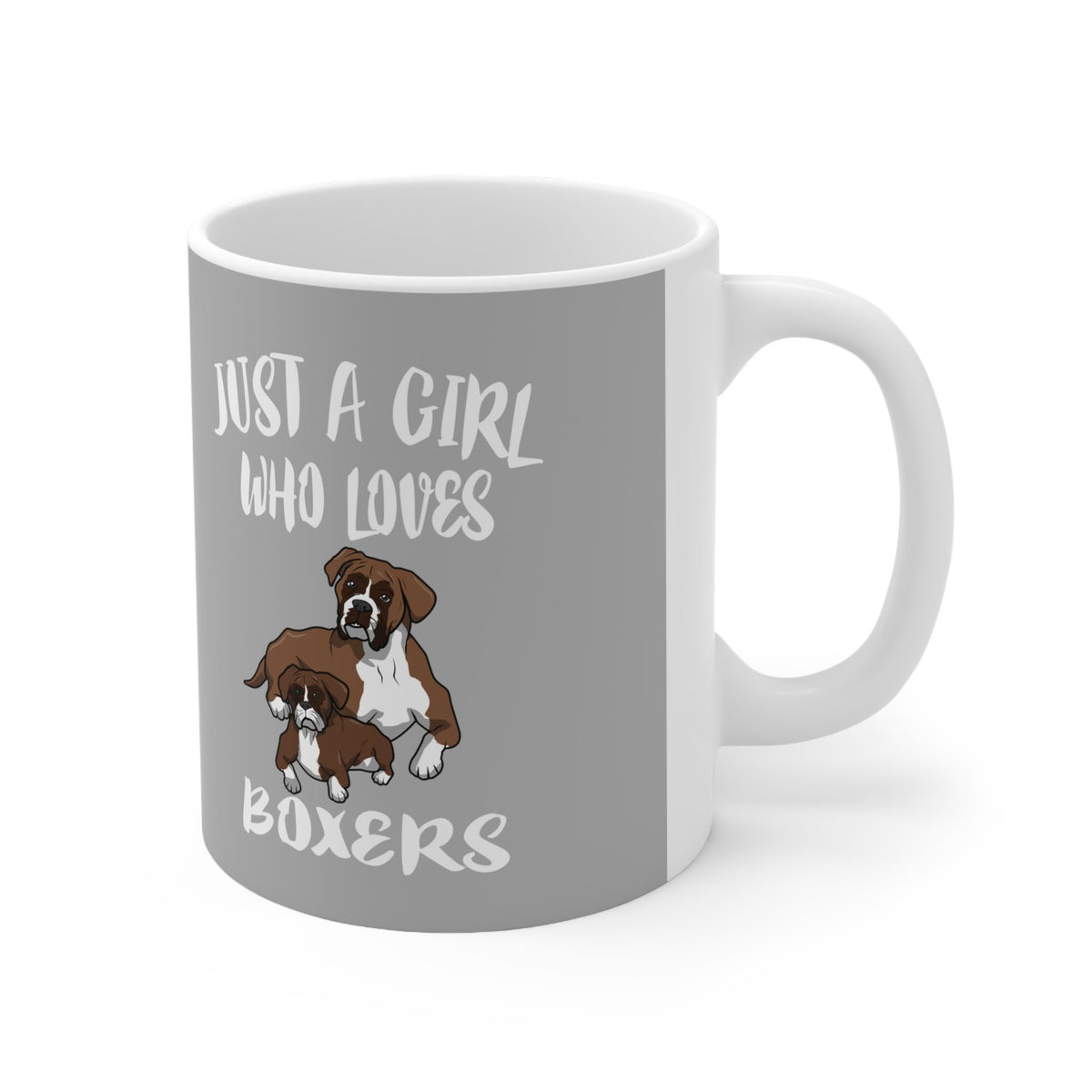 Just A Girl Who Loves Boxers Dog Tee Coffee Mug, Boxer Lover Gift, Boxer Animal Mug Image 1