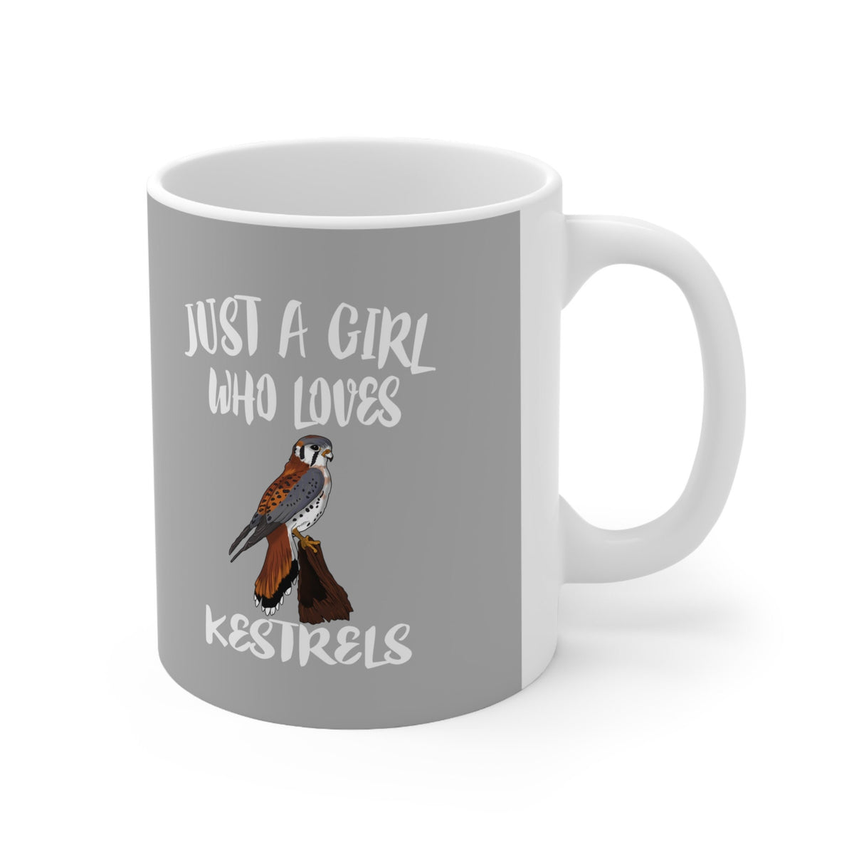 Just A Girl Who Loves Kestrels Bird Tee Coffee Mug, Kestrel Lover Gift, Birding Animal Mug Image 1